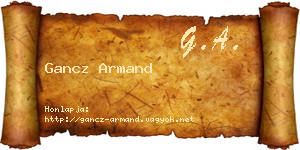 Gancz Armand névjegykártya